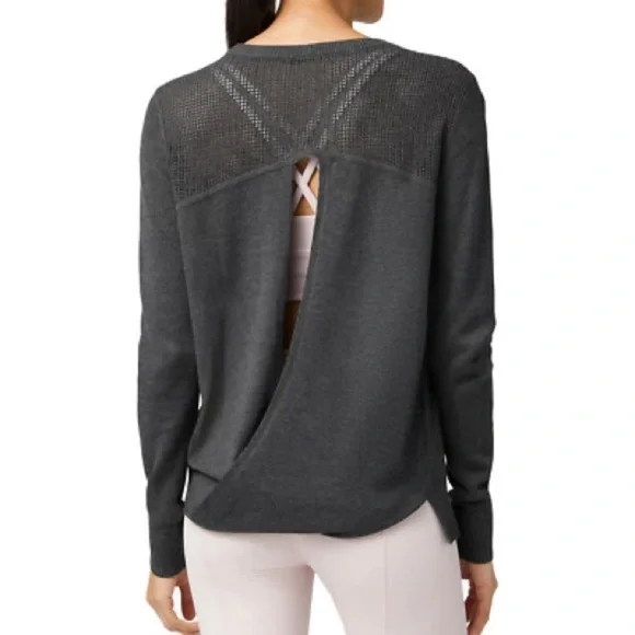 Lululemon Back to Balance Sweater Split Back Long Sleeve in Charcoal Gray - Picture 2 of 15
